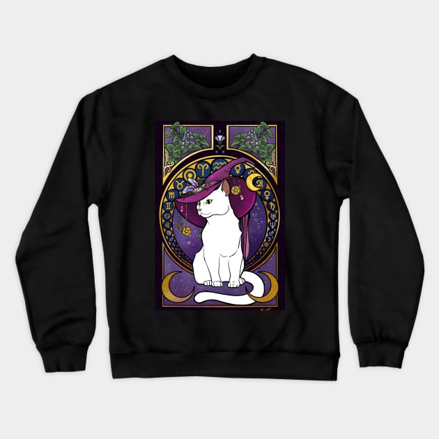 Catnip Witch Crewneck Sweatshirt by Holly_Pierson_Art